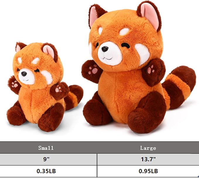 Riuhot Red Panda Stuffed Animal Cute Red Panda Plush Toy Panda Plushie Christmas Birthday Valentine's Day Gift for Girlfriend Kids Birthday 13.7" Stuffed