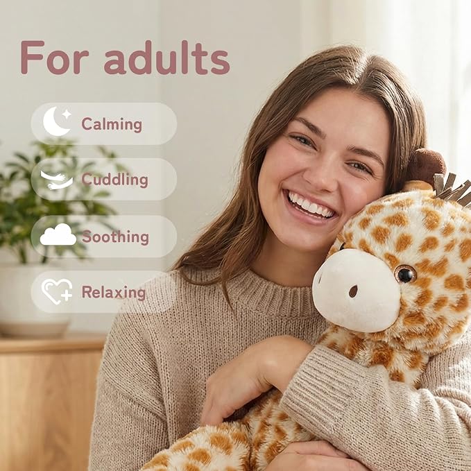 Niuniu Daddy Weighted Stuffed Animal for Kids & Adults, Large Plush Toy with Soft Fur, Weighted Plushies Pillow for Sensory Calm, Huggable Gift for Everyday Comfort, Giraffe, 20 inch, 3.3 lbs