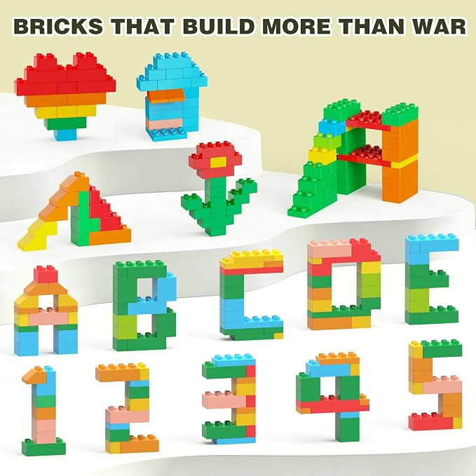 Building Blocks for Kids Ages 3-8 | 164-Piece Creative Construction Toy Set with 4 Trucks | STEM Educational Building Bricks for Boys & Girls | Ideal Christmas/Birthday Gift