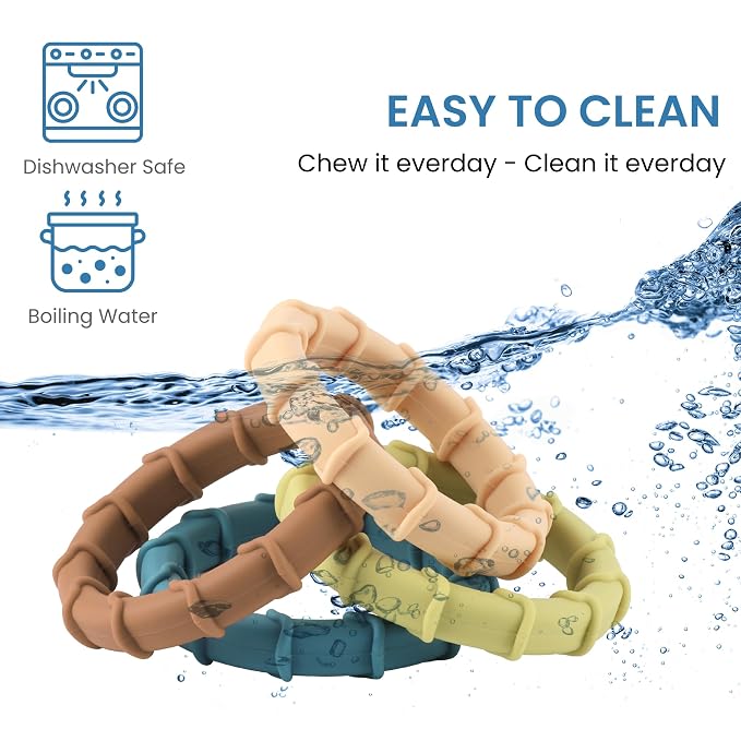 Sensory Chew Ring Toys for Autistic Chewers, Oral Motor Chewable Bracelets for ADHD, SPD, Oral Motor Stimulation or Special Needs