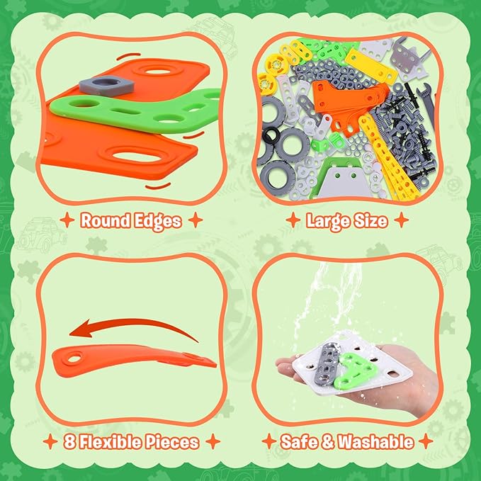 164 PCS Building Toys for Kids Ages 4-8 8-12, Educational STEM Activities, Erector Set Building Blocks, Construction Creative Games for Boys and Girls