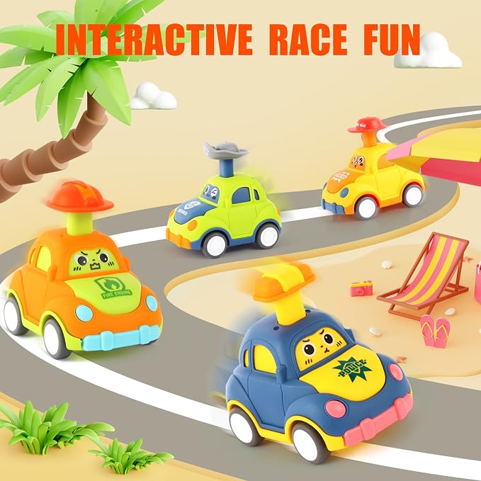 Car Toys for Toddlers 1-3 Year Old Boy Birthday Gift for Boys Girls 1-3 Pull Back City Vehicle Toys Goodie Bags Stuffers Party Favors for Kids