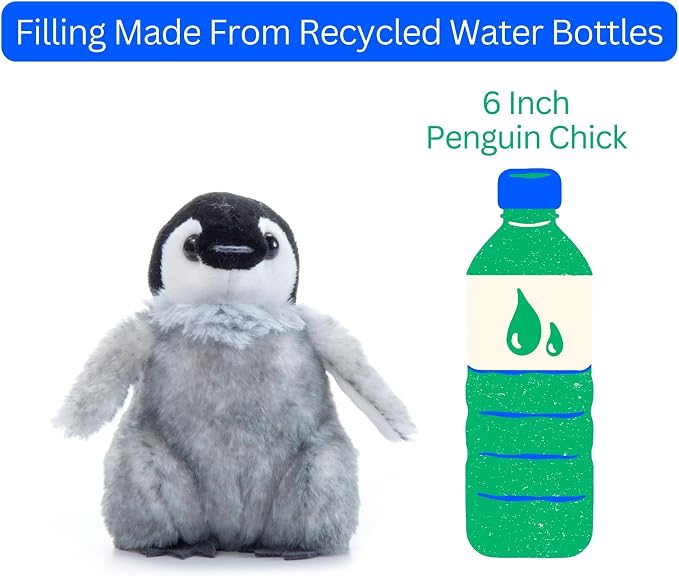 The Petting Zoo Penguin Chick Stuffed Animal Plushie, Gifts for Kids, Wild Onez Babiez Ocean Animals, Penguin Chick Plush Toy 6 inches