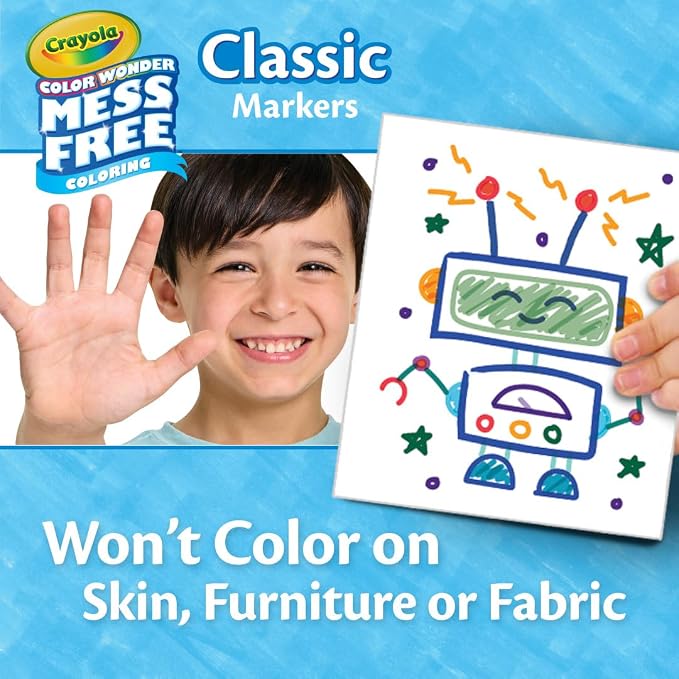 Crayola Color Wonder Marker Refill Set (20ct), Mess Free Broad Line Markers for Toddlers, Mess Free Coloring for Kids, Toddler Gifts