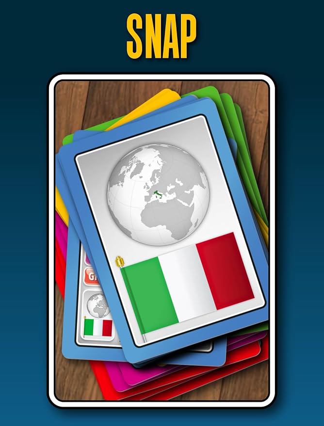 SMART CARDS Countries, Gift, Stocking Stuffer, Travel Game, 7 Games in 1, Pairs, Snap, Trumps, Rummy, Memory Quiz, Learn Facts, Age 5+, 1-8 Players
