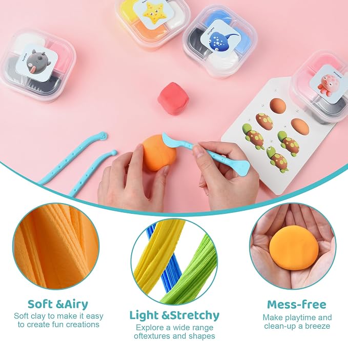 Both idea Air Dry Clay Kit, Ocean Theme | 12 Packs, Non-Toxic Kids Gift | School & Party: Perfect for classroom art activities, birthday party favors, creative family DIY, and holiday celebrations.