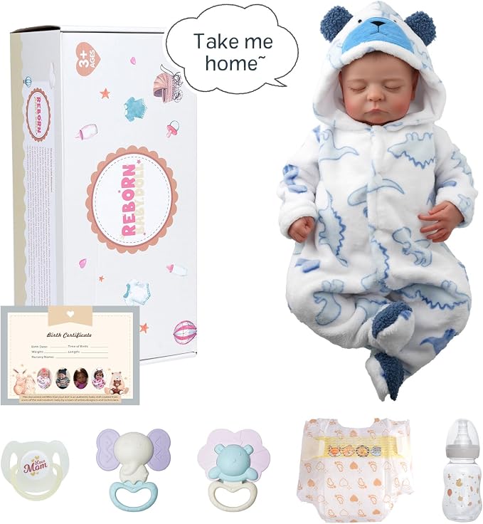 BABESIDE Reborn Baby Dolls Boy, 20 Inch Lifelike Newborn Real Life Poseable Realistic Doll for Boy Soft Vinyl Full Body Baby Dolls with Clothes and Toy Gift for Kids Age 3+