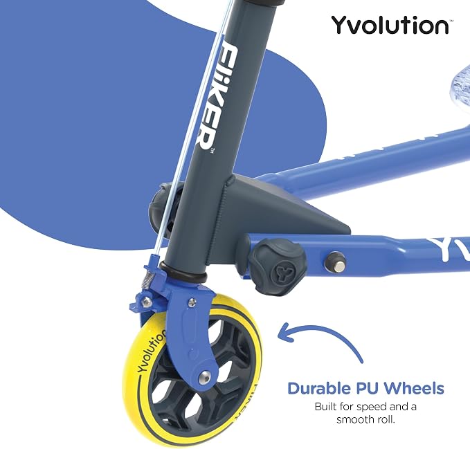 Yvolution Fliker A3 Drift Scooter, 3 Wheels Kids Wiggle Scooter, Foldable, Handbrake, Caster Wheels, for Boys and Girls Aged 7+ Years Old, Max Weight 175lbs