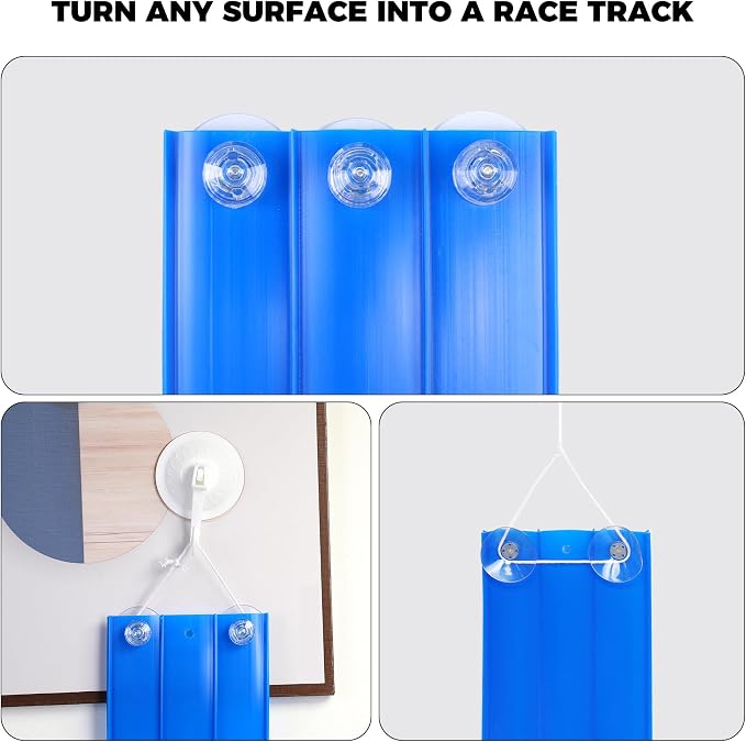Flexible Race Track Toys for Kids: 20 Ft Flex Race Car Ramp Track with Suction Cups - Rolls Up Portable DIY Racetrack with 4 Racing Cars- Birthday Gifts for Boys Girls Ages 3+