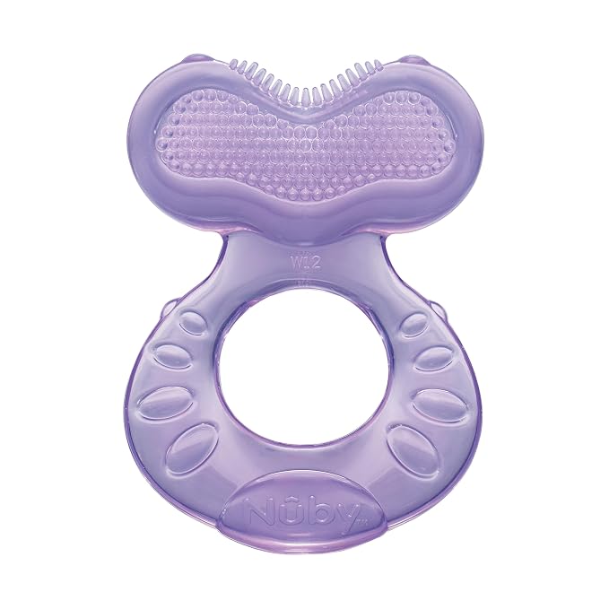 Nuby 3 Step Baby Teether Set for Teething Relief - 3 Count - Soft and Hard Teethers for Babies - Soothes Sore Gums - 3+ Months