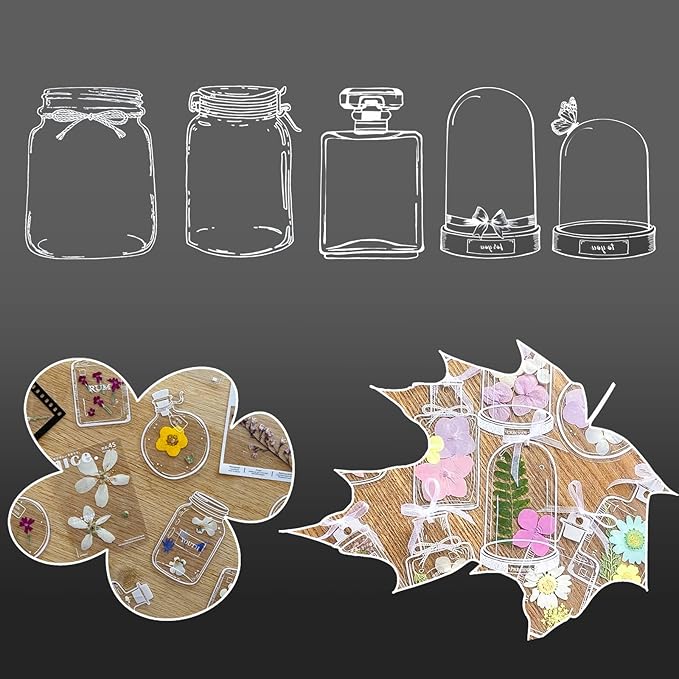 Kaluofan Dried Flower Bookmarks Kit, 20Pcs Large Size DIY Bookmarks Maker, Handmade Transparent Beautiful Flower Page Markers