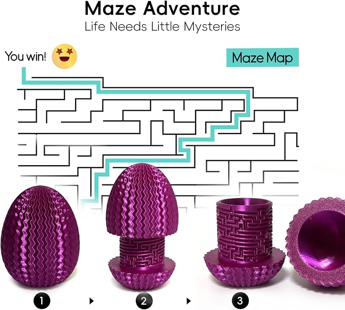 2026 Mystery Egg Maze Puzzle Box: 4 Unique Mazes Money Holder with Hidden Compartment, Brain Teaser Game for Cash & Gifts, Reusable Surprise Container for Easter Birthday Christmas Party
