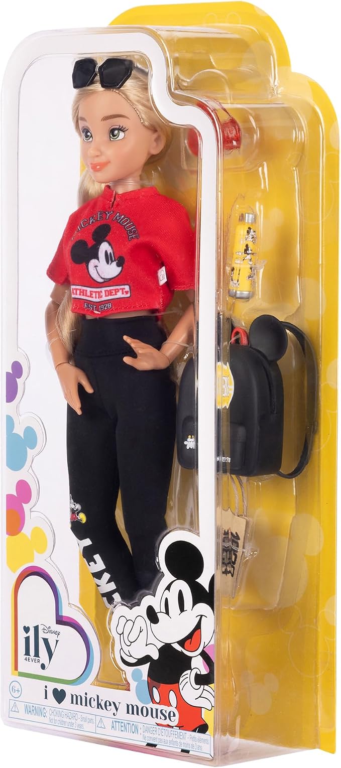 Disney ILY 4EVER Fashion Dolls Inspired By Mickey 11.5" Tall with 13 Points of Articulation, Glittery Mickey Ring Included for You!