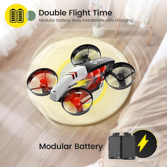 Holy Stone HS210T Drones for Kids, 2 IN1 MINI Indoor Drone with Land & Fly Mode, Four Posture Deformations RC Quadcopter with 3D Flip, Auto Hovering, Easter day& Birthday Toy Gift for Boys and Girls