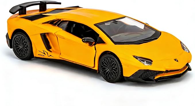 TGRCM-CZ 1/36 Scale Lamborghini Aventador LP770-4 Casting Car Model, Zinc Alloy Toy Car for Kids, Pull Back Vehicles Toy Car for Toddlers Kids Boys Girls Gift (Yellow)