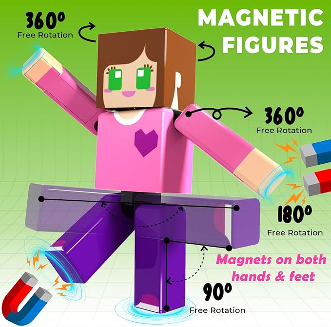 210 Pcs Magnetic Blocks - Magnetic Building Blocks Toys for Kids Ages 4-8, Magnet Cubes Stacking Classroom STEM Toys, Birthday Gift for 3+ Year Old Boys Girls (Patent Pending)