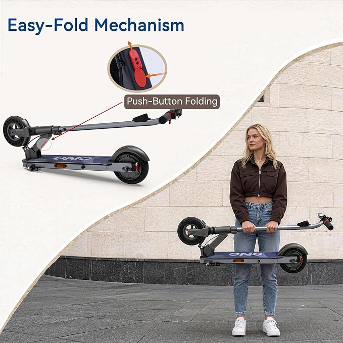 Electric Scooter for Big Kids/Teens - 250W Motor, 15.5 mph Top Speed, Rear Foot Brake, Folding E-Scooter for Riders