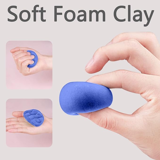 Cutedeer Blue Air Dry Clay, 1.1lb Foam Modeling Clay, Soft Squishy Molding for Kids Adults, Arts & Crafts Project Slime Supplies(1.1lb - 1 Pack, Blue)