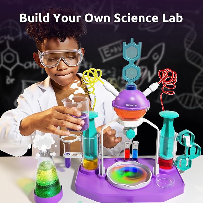 Science Can Science Kit for Kids 8-12 with Unique Lab Station, 50+ Chemistry Experiments & STEM Projects for Boys & Girls, Educational Toys & Learning Gift Idea for Birthday
