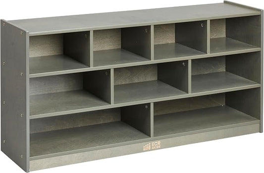 ECR4Kids Mobile Building Block Storage Cabinet, Large, Classroom Furniture, Grey Wash