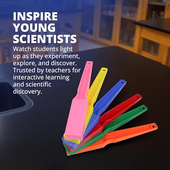 United Scientific™ Magnet Wands for Kids, Classroom & Homeschool (Set of 6) | Polyethylene-Encased Magnetic Wands, 6 Color-Coded Units, Builds Fine Motor Skills, STEM Curricula Support