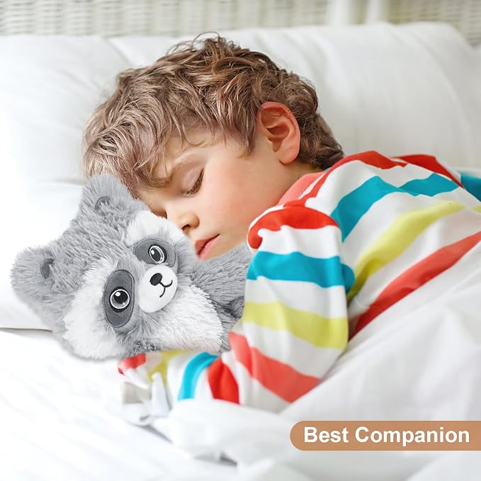 SuzziPals Heatable & Coolable Raccoon Stuffed Animal, Microwavable Heating Pad Plushies for Soothing & Relaxation, Heated Stuffed Animals with Lavender Scented, Raccoon Gifts