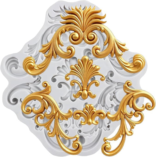 Baroque Polymer Clay Mold Curlicues Scroll Lace Silicone Molds Filigree Mold for DIY Craft Epoxy Resin Casting Polymer Clay Tools Crafts Air Dry Jewelry Making