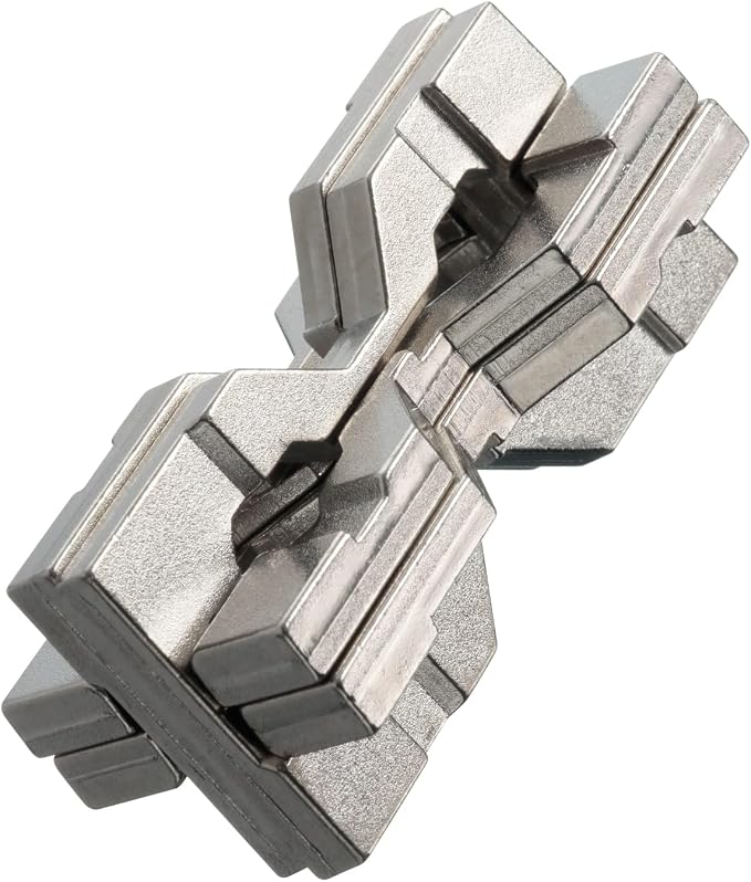 BePuzzled | Hourglass Hanayama Metal Brainteaser Puzzle Mensa Rated Level 6, for Ages 12 and Up