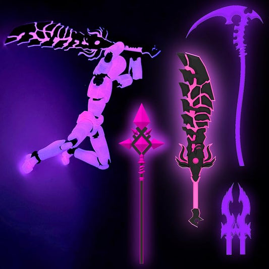 Glowing Titan 13 Action Figure Set Already Assembled, Dummy 13 3D Printed Action Figures with Weapons Accessories T Lucky Robo 13 Nova 13 Action Figures, Figura de acción 13 (Rose Red)