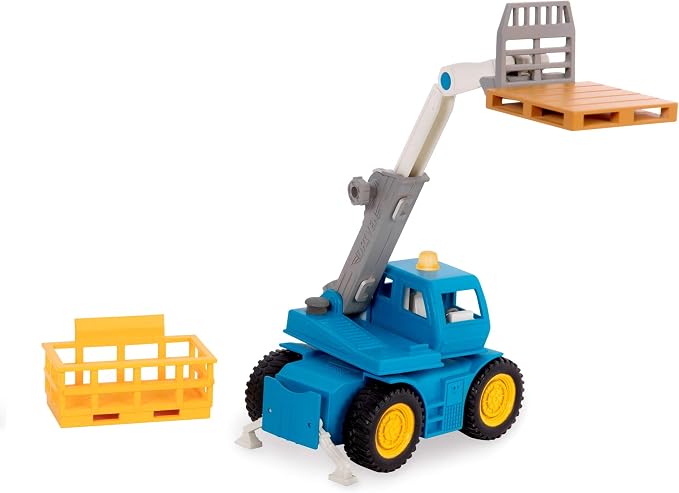 Driven by Battat – 7-Inch Telehandler Forklift Toy with Lights & Sounds, Movable Parts, Construction Vehicle for Boys & Girls, Durable Design, Realistic Details, Gift 3+ Years Toy for Kids