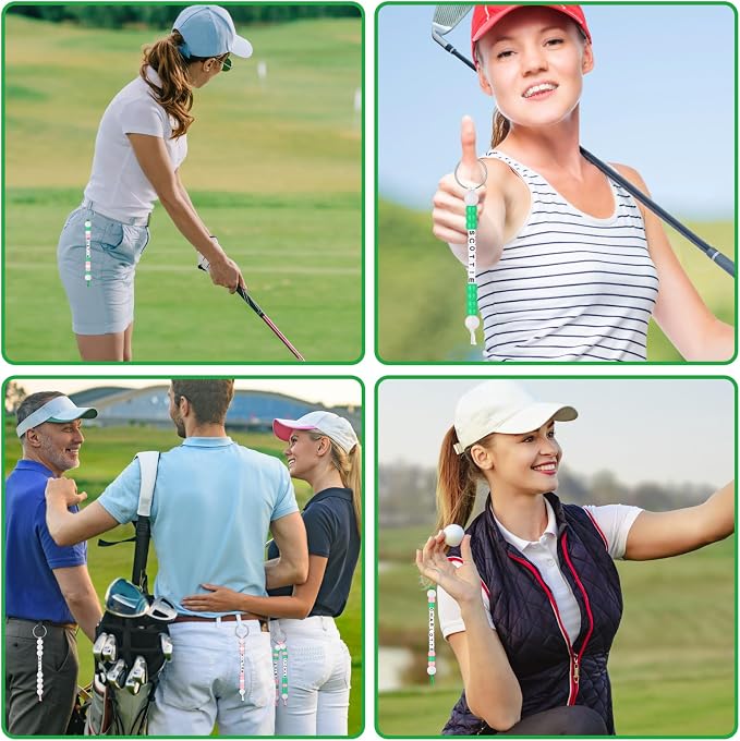 Landical 564 Pcs Golf Keychain Making Kit DIY Golf Bead Keychain Set Craft Adjustable Sport Letter Bead Sport Theme Party Favor Gift Backpack Accessories Holiday Decoration(Pale Color)
