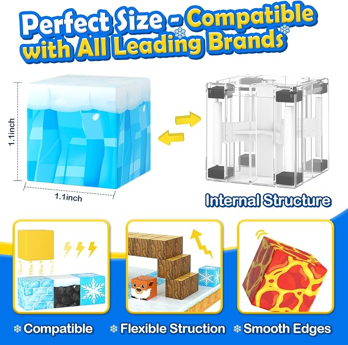 Coodoo 110PCS Magnetic Blocks - Build Mine Magnet World Magic Sword Portal Set, Magnet Kids Toys for Boys & Girls Age 3-5 4-8 5-7, STEM Magnetic Tiles Building Games Sensory Outdoor Toddler Toys