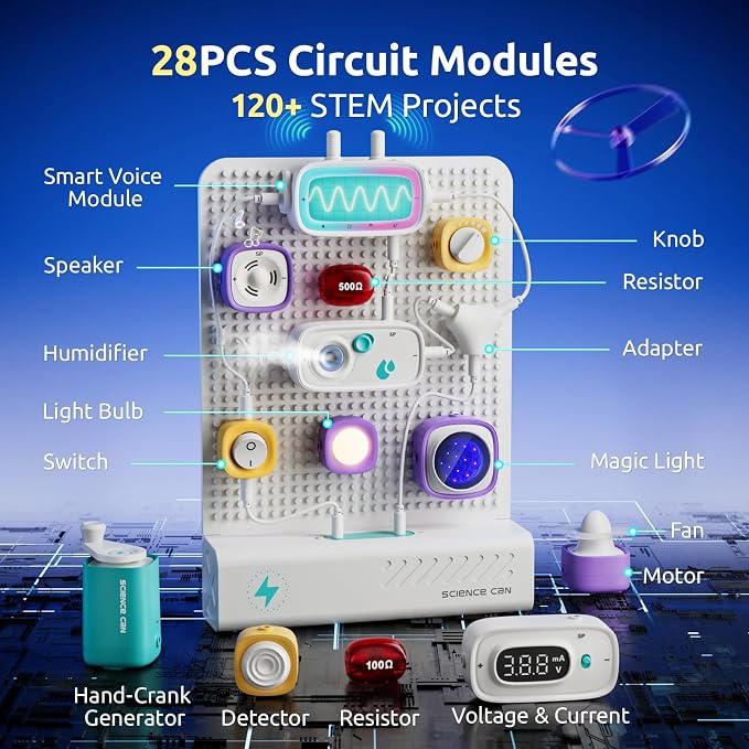 Science Can STEM Toys for Ages 8-13, Circuit Board for Kids with Smart Voice Control, Electronics Exploration Kit 120+ Circuit Projects, Educational Stem Kits for Kids Age 8-10