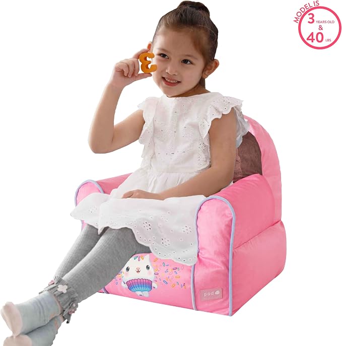 Idea Nuova Gabby's Dollhouse Themed Soft and Comfortable Bean Bag Sofa Chair for Kids