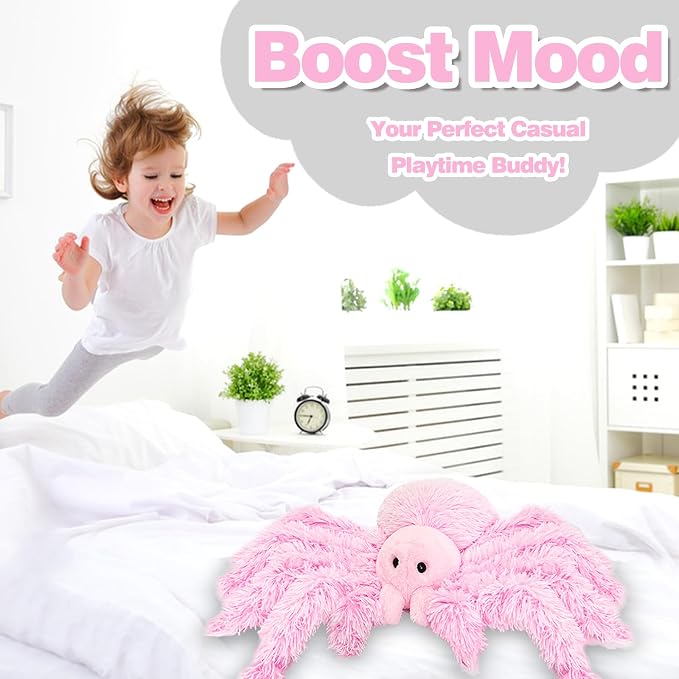 CSVBTRF Weighted Stuffed Animal, 4.2 lbs 19" Spider Plush Hugging Pillow for Kids Gift - Spider Stuffed Animal