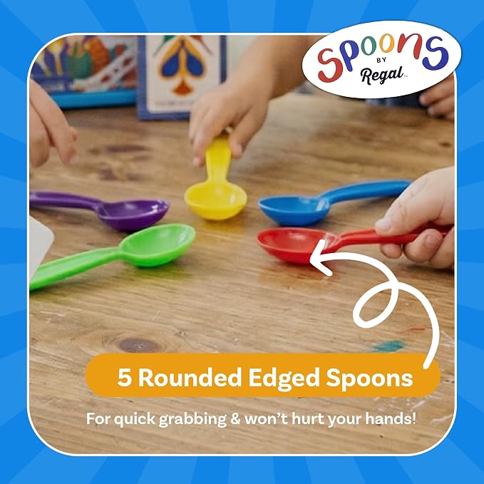 Regal Games Spoons Card Games for Kids - Spoons Game, Deck of Cards, Fun Family Games for Kids and Adults, Playing Cards, Game Night, Travel Games, 3-5 Multi-Player Card Game, Games for Adults