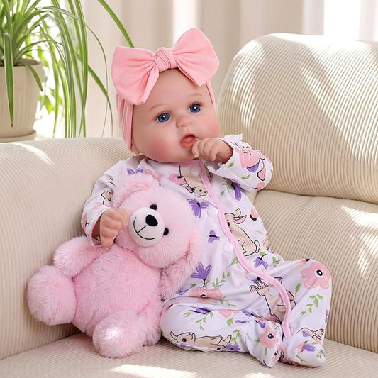 BABESIDE Lifelike Reborn Baby Dolls Dara - 20 Inch Realistic-Newborn Baby Doll Girl Handmade Real Life Baby Dolls with Clothes and Toy Accessories Gift for Kids Age 3+