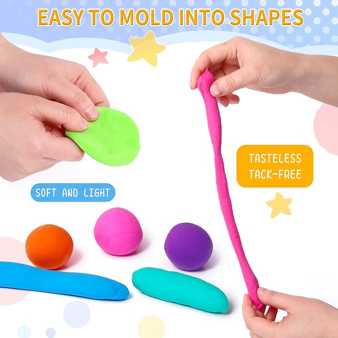 Air Dry Clay Kit, 36 Colors Modeling Clay with Tools | Ultra Light, Safe and Non-Toxic, 3 Sculpting Tools