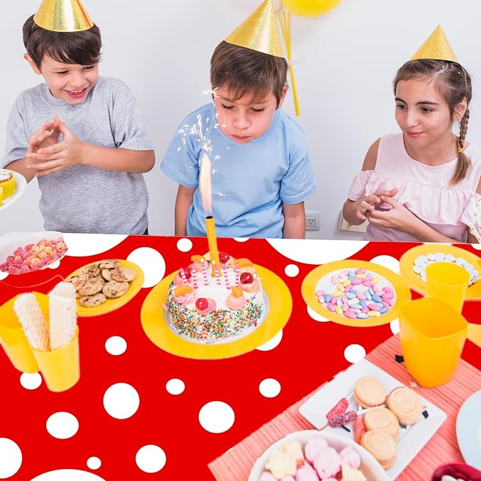 Mushroom Birthday Party Decorations, 3PCS Mushroom Tablecloth Plastic Table Cloth for Mushroom Party Decorations
