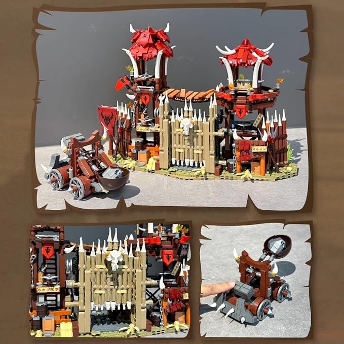 Medieval Bonefire Gate Building Bricks Set,Middle Building Set House Building Block Toy, Living Room Decorations,Collectible Display Set for Adults1279pcs