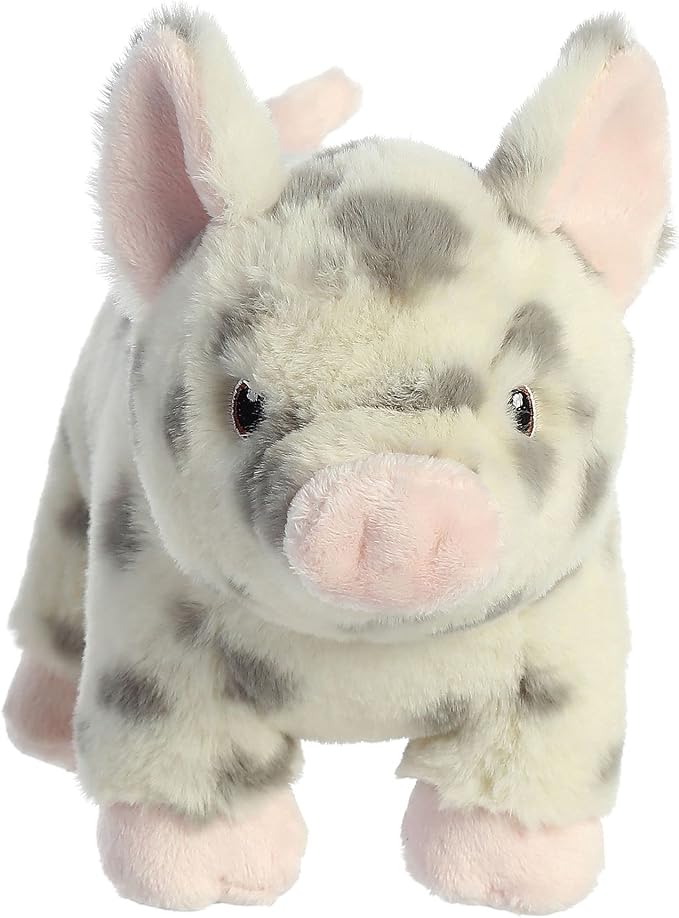 Aurora® Responsibly Made Eco Nation™ Spotted Pig Stuffed Animal - Ideal for Playtime Adventures - Perfect for Birthdays or Just Because - White 10 Inches