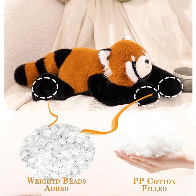 11.8 inch Red Panda Weighted Stuffed Animals, Weighted Plush Animal, Cute Soft Plush Toy Pillow Hugging Plushie Birthday Gifts for Kids Adults