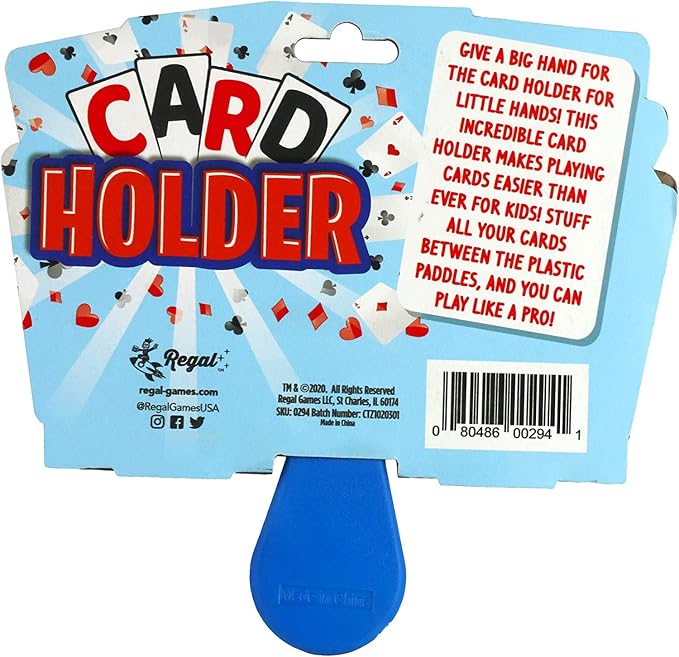 Regal Games 2 Pack Card Holders for Playing Cards - Kids Card Holder with Plastic Paddles - Ideal for Family Fun Game Night and Travel (Ages 3+)