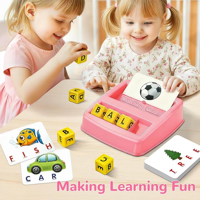 NARRIO Educational Toys for 3 4 5 Year Old Girl, Matching Letter Game Puzzles for Kids Ages 4-6, Preschool Learning Toys for Toddlers 2-4 Year Old Girl Gifts