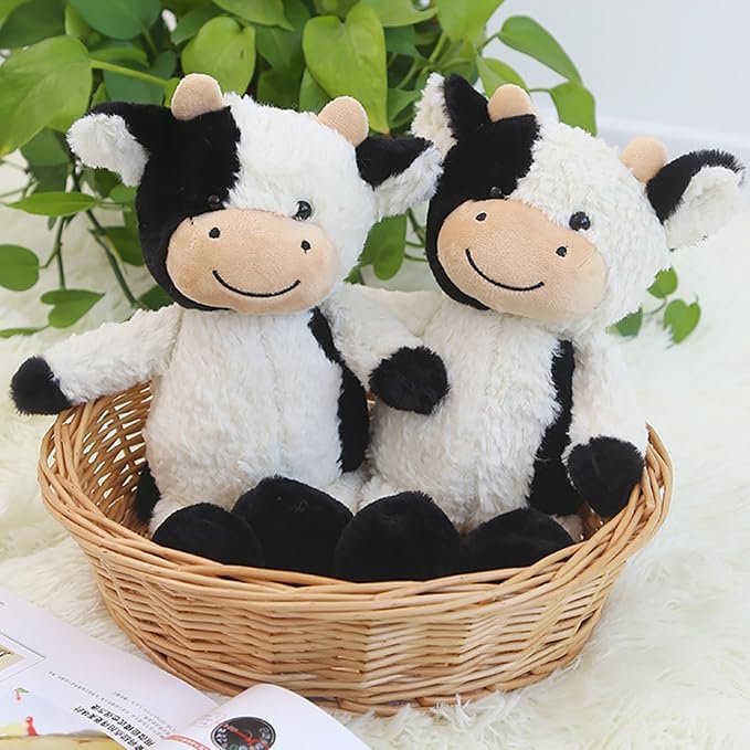 BSVOME 11.8 inches Cow Stuffed Animal Soft Plush Cute Cow Doll for Boys Girls