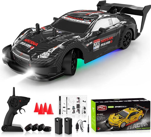 RC Drift Car 1/20 Scale 2.4GHz 4WD Remote Control Car with Led Lights 22KM/H High Speed Rechargeable Batteries Racing Sport Cars RC Cars for Kids Boys Girls Adults Gifts Birthday Christmas