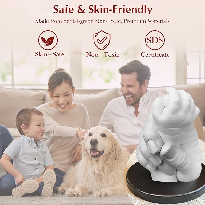 LUVTRACE Hand Casting Kit for Couples – DIY Mold Kit with Base for Holding Hands Statue, Romantic Gift for Anniversary, Wedding, Engagement, Valentine’s Day, Easy Plaster Mold