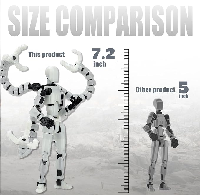 T13 Already Assembled Action Figure Accessories,T13 Multi-Jointed Movable,for Collectors Desktop Decorations t-13 Movability 3D Printed Toys (Luminous, 7.2inch)