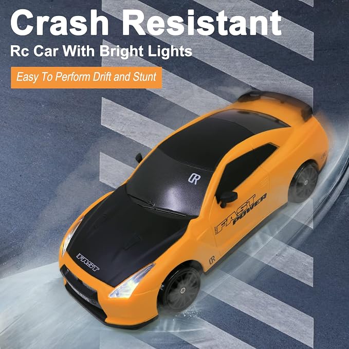 Remote Control Car RC Drift Car 2.4GHz 1:24 Scale 4WD High Speed RC Cars Vehicle with LED Lights Drifting Tires Racing Sport Toy Cars for Adults Boys Girls Kids Gift