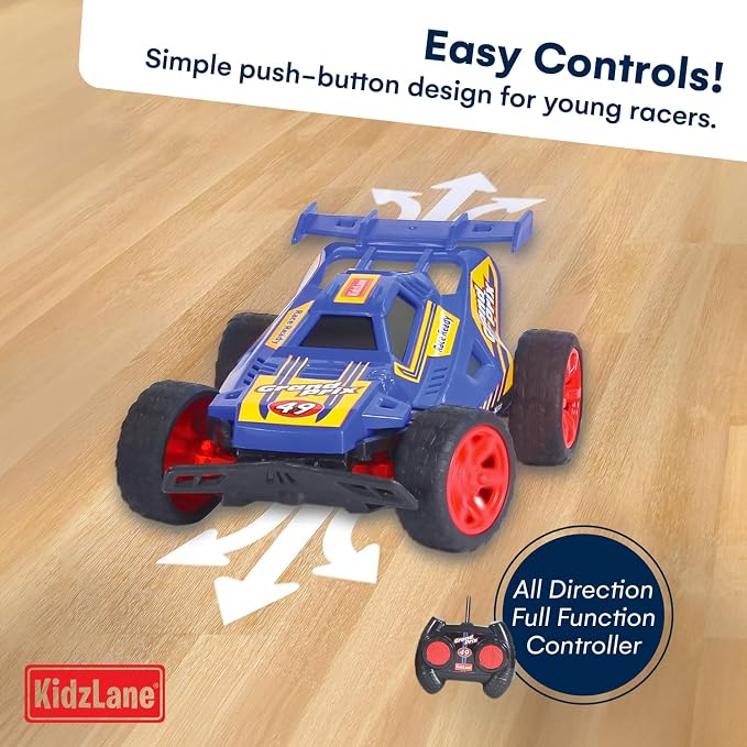Kidzlane Kids Remote Control Cars – 2 Race Cars Racing Together with All-Direction Drive, 35 ft Range - 2 Pack Remote Control Car Set for Kids - RC Car for Boys 4-7 & 8-12